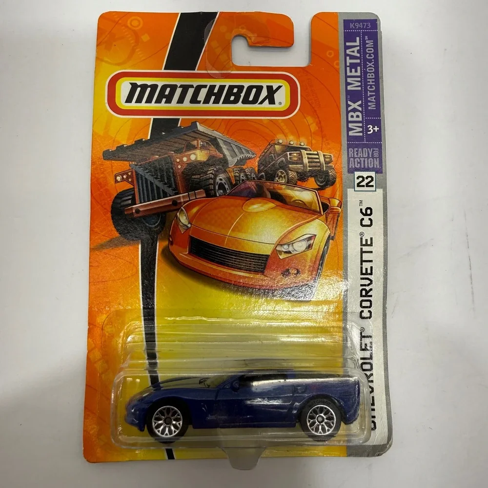Matchbox Chevrolet Corvette C6 Blue Diecast Car MBX Metal Ready for Action K9473